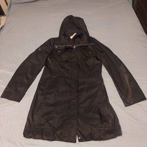 Calvin Klein black Hooded Rain Jacket Size Medium. Organically Dry Cleaned.